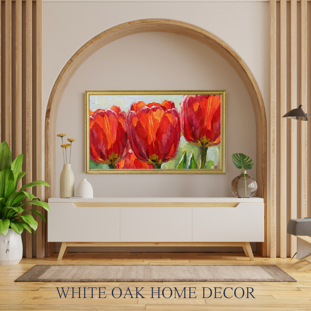 Dutch Spring | Impasto Oil Painting 4K Digital Download | Tulip Fields, Windmills & Canals