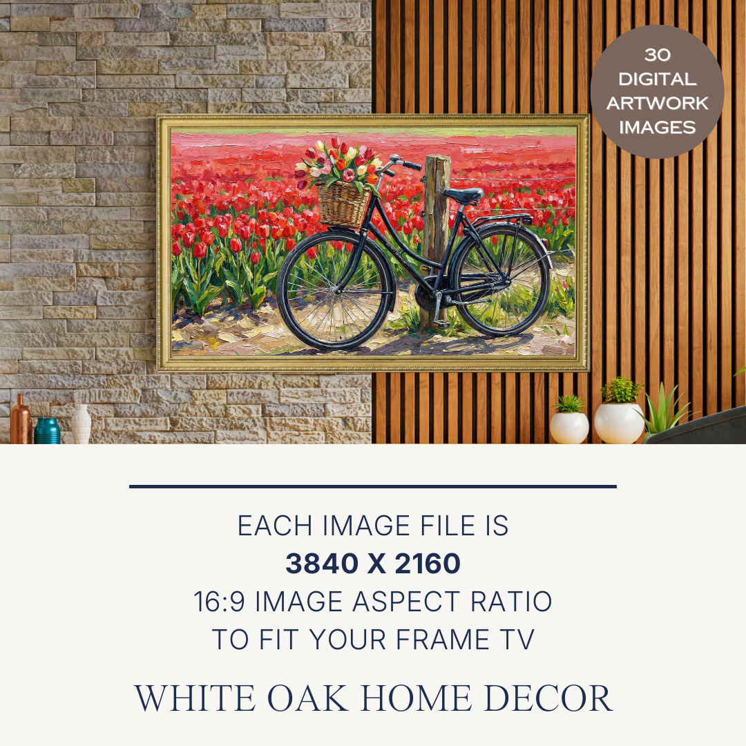 Dutch Spring | Impasto Oil Painting 4K Digital Download | Tulip Fields, Windmills & Canals